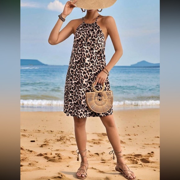 Boho leopard print halter dress - Picture 5 of 7